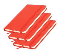 Cryfokt Blocco Note Aziendale A6 3 Pezzi Diario per Notebook con Copertina Rigida per Materiale Scolastico per Ufficio Cancelleria in Pelle PU (rosso)