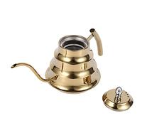 Cryfokt Bollitore per tè, Vaschetta per caffè, Design con Giunto in bambù da Utilizzare su Forni a Gas, Elettrici e a Induzione (GOLD)