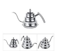 Cryfokt Bollitore per tè, Vaschetta per caffè, Design con Giunto in bambù da Utilizzare su Forni a Gas, Elettrici e a Induzione (SILVER)