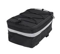 Cryfokt Borsa per Portapacchi Posteriore per Bici con Tessuto Oxford Antispruzzo per Pendolari Ciclisti Urbani, Striscia Riflettente, 11,81x7,09x5,51 Pollici (Borsa da bici nera - Tessuto Oxford