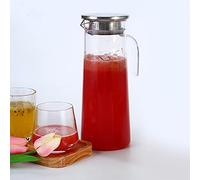 Cryfokt Brocca per Acqua Fredda in Acrilico Trasparente da 1,2 Litri - Resistente e per Acqua, Vino, caffè - per Uso Domestico (coperchio in acciaio inossidabile)
