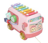 Cryfokt Bus Musicale Dell'alfabeto con Mini Xilofono a Perline, Riconoscimento dei Colori Ed Esercizi Pratici, Esperienza di Gioco Reale per Bambini, Tecnologia Lucida e (Rosso)