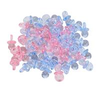 Cryfokt Ciuccio in Acrilico da 100 Pezzi Giocattolo per Battesimo del Bambino Trasparente e Lucido, Colore Ricco per Calmare le Emozioni dei Bambini (Rosa trasparente + blu)