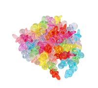 Cryfokt Ciuccio in Acrilico da 100 Pezzi Giocattolo per Battesimo del Bambino Trasparente e Lucido, Colore Ricco per Calmare le Emozioni dei Bambini (Colori misti trasparenti)