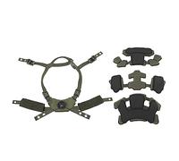 Cryfokt Comodo Kit di Imbottitura del di Sospensione della Cinghia Sottogola del Casco per Casco Wendy Fast MICH, Materiale in Spugna di Nylon (Spugna verde militare)