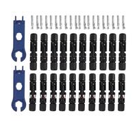 Cryfokt Connettori per Cavi per Pannello Solare Flessibili e Impermeabili, Materiale ABS in Rame, Forte compatibilità per Vari Progetti Solari, 10 Coppie di Chiavi Maschio e Femmina