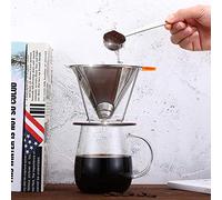 Cryfokt Cono Gocciolatore per caffè Riutilizzabile in Acciaio Inossidabile Design Elegante Filtrazione Completa per Uso Domestico 125 Mm Da 1 a 4 Persone (Modello con supporto a nido d'ape da 125 mm