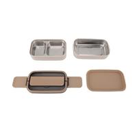 Cryfokt Contenitore per il Pranzo a Doppio Strato in Acciaio Inossidabile, Design a Scomparti Adatto Al Microonde per Picnic in Ufficio, Scuola, 1400 Ml (albicocca al latte)