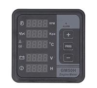 Cryfokt Controller Digitale per Gruppo Elettrogeno Misuratore Motore Multifunzionale con Parti di Montaggio per velocità Motore, Pressione Olio, Temperatura Acqua, Tensione Batteria GM50H per Varie