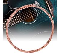 Cryfokt Corde per Chitarra Folk Durevole a 6 Corde in Ottone, Rame Rosso, Pacchetto di per Chitarra per Risonanza, Tensione Extra Leggera, Facilita il Rilevamento dei Suoni Standard, per Musicisti in