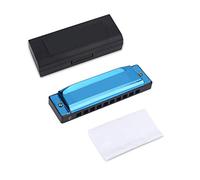 Cryfokt Cryfokt Armonica a 10 Fori Chiave di C Blues Armonica a Bocca per Principianti, Struttura in Acciaio Inossidabile per una Facile Pulizia, Adatta per gli Amanti della Musica (BLUE) (BLUE)