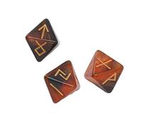 Cryfokt Dadi Runici Poliedrici da 3 Pezzi con Colori Vivaci per L'apprendimento e la Previsione Dell'astrologia, per gli Amici, Realizzati in Acrilico (#2)