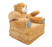 Cryfokt Divano Pieghevole per Bambini Modello Cartone Animato Animale Comodo Mini Divano per Leggere Rilassante per la Casa in età Prescolare Velluto di Cristallo (Modello dell'orso bruno)