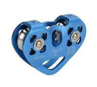 Cryfokt Doppia Puleggia per Zipline da Arrampicata, Leggera a Forma di Cuore 30KN per Discesa, Salvataggio Elettrico (BLUE)