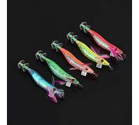 Cryfokt Esche da Pesca Dure con Maschere di Calamari Luminose da 5 Pezzi con Ganci Affilati per Pesce Persico D'acqua Dolce, Spigola e Altro Ottimo Accessorio da Pesca per Tutte le Acque