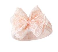 Cryfokt Fascia per Capelli in Pizzo Premium per Bambini Fascia per Capelli con Fiocco Alla Moda e Squisita per Ragazze da 0 a 24 Mesi, Accessori per in Pizzo per Neonati (Rosa arancio)