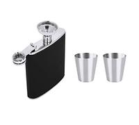 Cryfokt Fiaschetta in Acciaio Inossidabile da 6 Oz - Coperchio a Vite - Imbuto e 2 Tazze di Vino, di Compleanno per gli Amici (Brocca da 6 once)