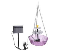 Cryfokt Fontana Solare per Vasca per Uccelli, Alimentata Ad Energia Solare, Senza Batteria, Senza Interruttore, Vasca per Uccelli Sospesa, in Materiale Plastico con Due Metodi di Installazione per