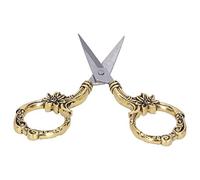 Cryfokt Forbici da Ricamo retrò, Design Vintage Elegante, Ideali per Lavori Creativi e Viaggi, Acciaio Inossidabile Resistente, 1 unità (GOLD)