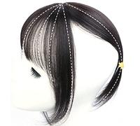 Cryfokt Frangia con Morsetto/supporto Donna, Frangia Sintetica Ad Alta Temperatura per Tutte le Forme del Viso, Adatta per Viaggi, Feste di Natale (BLACK)