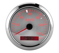 Cryfokt Gasso GPS, Tachimetro GPS Multifunzionale 120 Km/h con Retroilluminazione per la Macchina Ingegneristica per Moto per Auto per lo Yacht in Barca Fuoribordo (quadrante bianco)