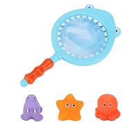 Cryfokt Giocattoli da Bagno per Bambini 1 3 7 Pezzi Rete da Pesca Set di Animali Marini con Spruzzo Spremuto Divertenti Giochi d'acqua per Piscina Vaschetta per Bambini Regali per l'educazione