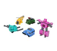 Cryfokt Giocattoli Robot con Numeri per Bambini Set di Trasformazione di Auto Educative in Plastica Riutilizzabile 5 Pezzi (5-9)