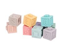 Cryfokt Giocattolo Morbido e Comprimibile per Bambini con Texture in Rilievo per Divertimento Al Bagnetto, Blocchi Educativi per la Dentizione Impilabili per Neonati, Set di 9 Blocchi per Dentizione