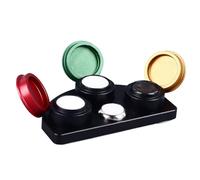 Cryfokt Guarda i Portabicchieri di Grasso, Supporto per Coppa Dell'olio per Riparazione Orologi in Metallo e Ceramica con Forma a Ventaglio a 3 Fori, Scatola di Immagazzinaggio