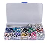 Cryfokt Kit di Attrezzi per Occhielli Set di Occhielli Robusti e Colorati per la Modifica di Abbigliamento, Artigianato Fai-da-te, 400 per Borse, Scarpe, Abbigliamento, Lacci, Tende (ferro, plastica