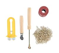 Cryfokt Kit di Tensionamento per Incorporare il Filo Set di Strumenti per Apicoltura Durevole per Principianti con Occhielli in Rame Ideale per Apicoltori Materiale: Rame+ferro+plastica+tronco