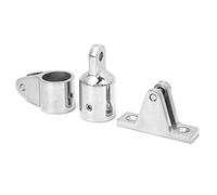 Cryfokt Kit Supporto Bimini in Acciaio Inox 316, 16 Pezzi Base Snodata a | Scivolo a ganasce di grado marino, cappuccio terminale dell\'occhio, tubo da 25 mm e 1 pollice, resistente all\'acqua