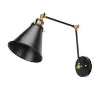 Cryfokt Lampada da Parete Vintage con Braccio Oscillante, Lampada da Lettura Sul Comodino, da Parete Industriale in Metallo, E27, Adatta per la Decorazione di Ristoranti e Cucine