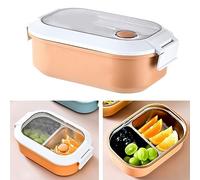 Cryfokt Lunch Box Isolante a Tenuta Stagna in Acciaio Inossidabile Design Carino per L'ufficio Scolastico dei Bambini, Box Portatile (ORANGE)