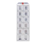 Cryfokt Macchina per Ravioli Quadrati a 12 Fori in Lega di Alluminio, Pressa per Ravioli, Timbro per Tagliapasta da 3 Pezzi, Mattarello in Legno, Macchina per Pierogi, Tagliere per