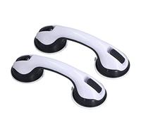 Cryfokt Maniglia per Doccia in Plastica Design Curvo Doppia Serratura per Anziani, Installazione Senza Attrezzi Asta Doccia per Bagno 2 Pezzi