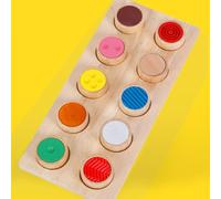 Cryfokt Memory Touch Flip Board Giocattolo Educativo per Bambini - Gioco di Memoria Sensoriale con Pannelli Touch per Migliorare le capacità di Memoria - Legno della Gomma Durevole 1 unità