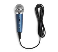 Cryfokt Microfono, Microfono Condensatore, Riduzione del Rumore da 3,5 Mm Adattatore Karaoke per Cantare per la Registrazione (BLUE)
