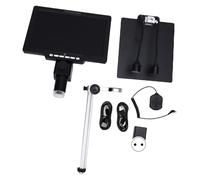 Cryfokt Microscopio Digitale, Schermo IPS da 10,1 Pollici Microscopio con Ingrandimento 2000X con Memoria da 32 GB Fotocamera HD da 12 MP per la Raccolta di Riparazione (con batteria Spina europea