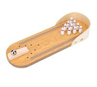 Cryfokt Mini Set da Gioco da Bowling da Tavolo Portatile, Robusto Antistress per Ufficiali e Bambini [Legno e Metallo, 11,64x3,93 Pollici]