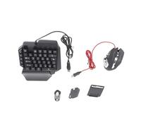 Cryfokt Mini Tastiera da Gioco Mouse Convertitore Meccanico Bluetooth per IOS, RGB Portatile 35 Tasti con Poggiapolsi USB Mezza Mano per Dispositivi Multipli