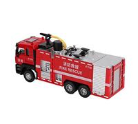Cryfokt Modello di Camion dei Pompieri con Serbatoio Dell'acqua, in Lega Resistente, Giocattolo da Tirare Indietro per Bambini, con Spruzzo D'acqua, per Ragazzi e Ragazze, Colore Rosso