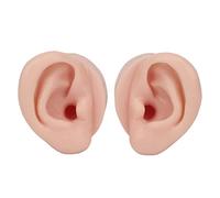 Cryfokt Modello di Orecchio Pratico Modello di Orecchio Flessibile in Silicone Realistico per Display per Piercing per Principianti (Colore della pelle medio)