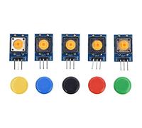 Cryfokt Modulo Pulsante Blocchi Elettronici Set di Interruttori a Pressione di Grandi Dimensioni con Coperture Colorate per Progetti Fai da Te Rosso, Giallo, Blu, Verde,