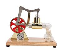 Cryfokt Motore Stirling a Due Cilindri Modello Semplice da Usare Motore Stirling Dorato Giocattolo per Genitori e Bambini Lega di Zinco Oro 6,7 X 5,1 X 3,7 Pollici