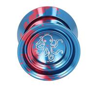 Cryfokt Palla Yoyo Non Rispondente, Lega di Alluminio Yoyo Dotato di Cuscinetti Concavi, Schema di Polpo, Giocattolo di Metallo Yoyo per Giocatori di Yoyo Avanzati, Ulteriori 3 Corde (BLUE)