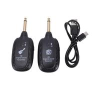 Cryfokt per Chitarra Wireless 2.4G, Set Trasmettitore e Ricevitore per Chitarra Ricaricabile con Latenza Zero, Plug and Play, Ricevitori Trasmettitori Audio Wireless per (Versione floreale nera)