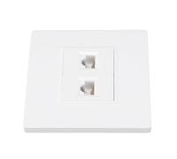 Cryfokt Piastra da Parete Ethernet Cat 6 a 2 Porte Pulita e Bella per la Casa Materiale ABS 3,4x3,4 Pollici