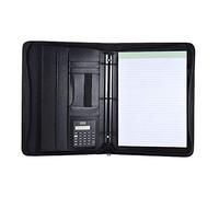 Cryfokt Portfolio, Organizer per Documenti A4 in Pelle PU con Chiusura a Cerniera, Tasche Multiple, Blocco Note Ricaricabile per Professionisti in Cerca di Lavoro