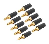 Cryfokt Prestazioni Stabili Resistente All'usura Ampia Applicazione Tensione e Corrente 30Vac60Vdc/Max.10A per Strumenti di Test Strumento 10PCS Spina a Banana in Ottone da 2,5 Mm Connettore a (BLACK)